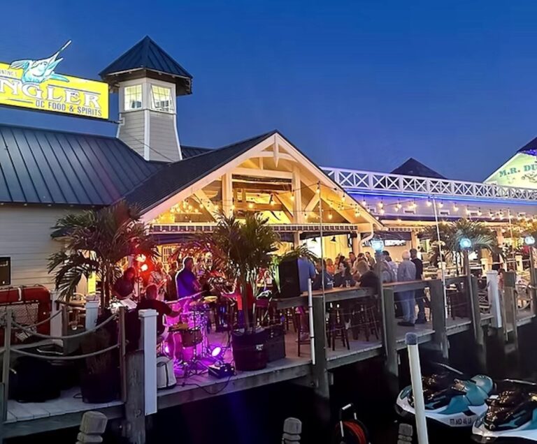 Live band performing at the Angler restaurant on the waterfront in Ocean City, Maryland