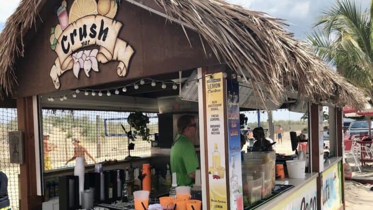 Crush Bar tiki bar at Coconuts Beach Bar happy hour Ocean City Maryland
