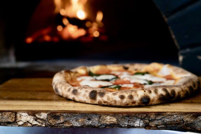 Wood-fired Margherita pizza at Franco's Pizza in Ocean City, Maryland